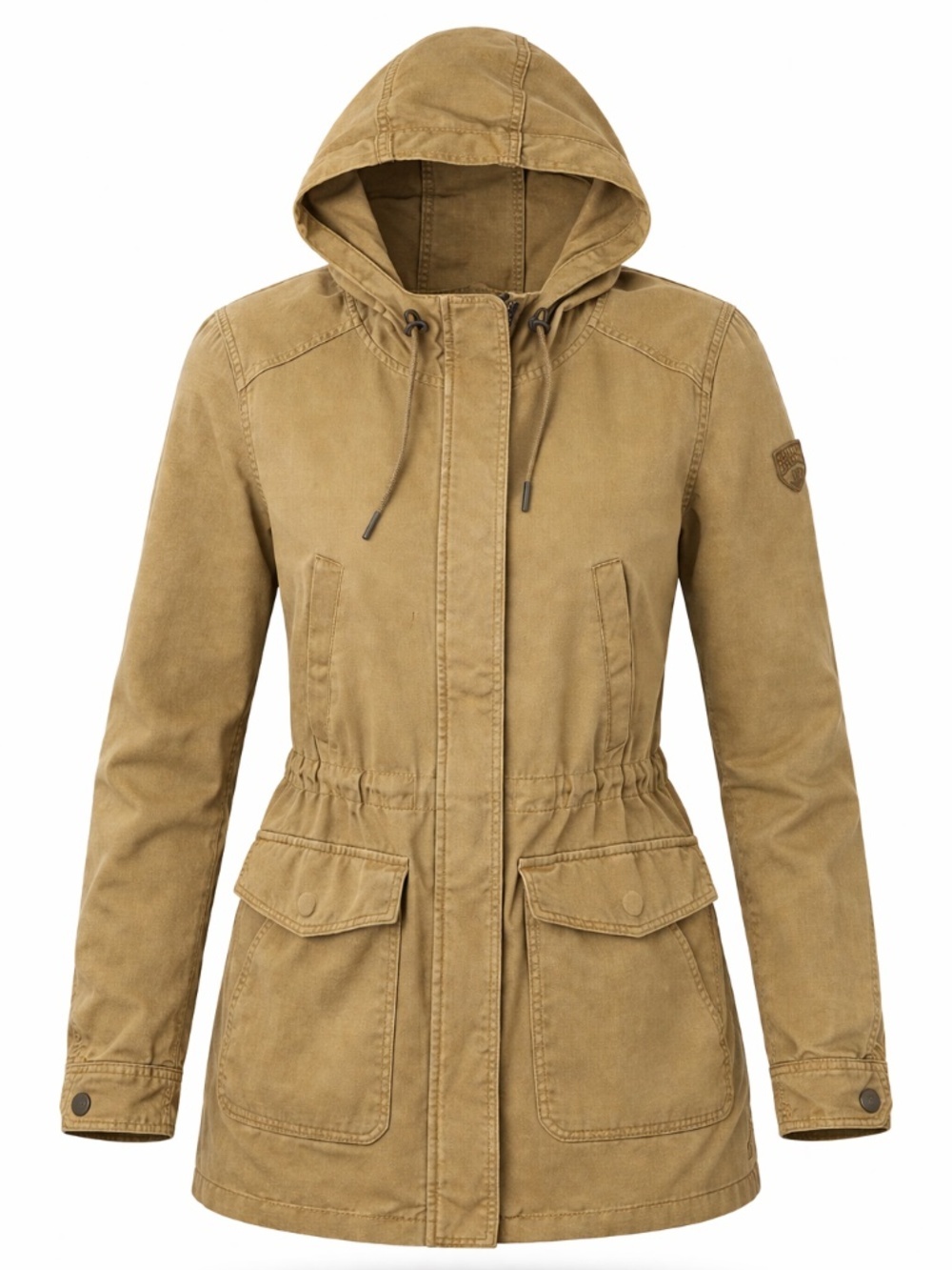 Roots Tan Khaki Anorak Jacket Utility Hooded Medium Casual Style